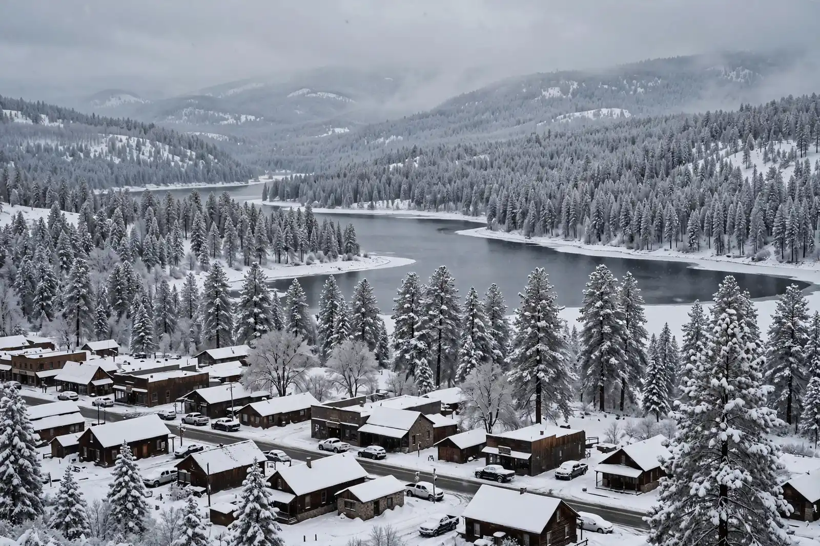 Burst Pipe & Freeze Water Damage Repair Shoshone County, ID — an Idaho winter landscape in Shoshone County with a service van