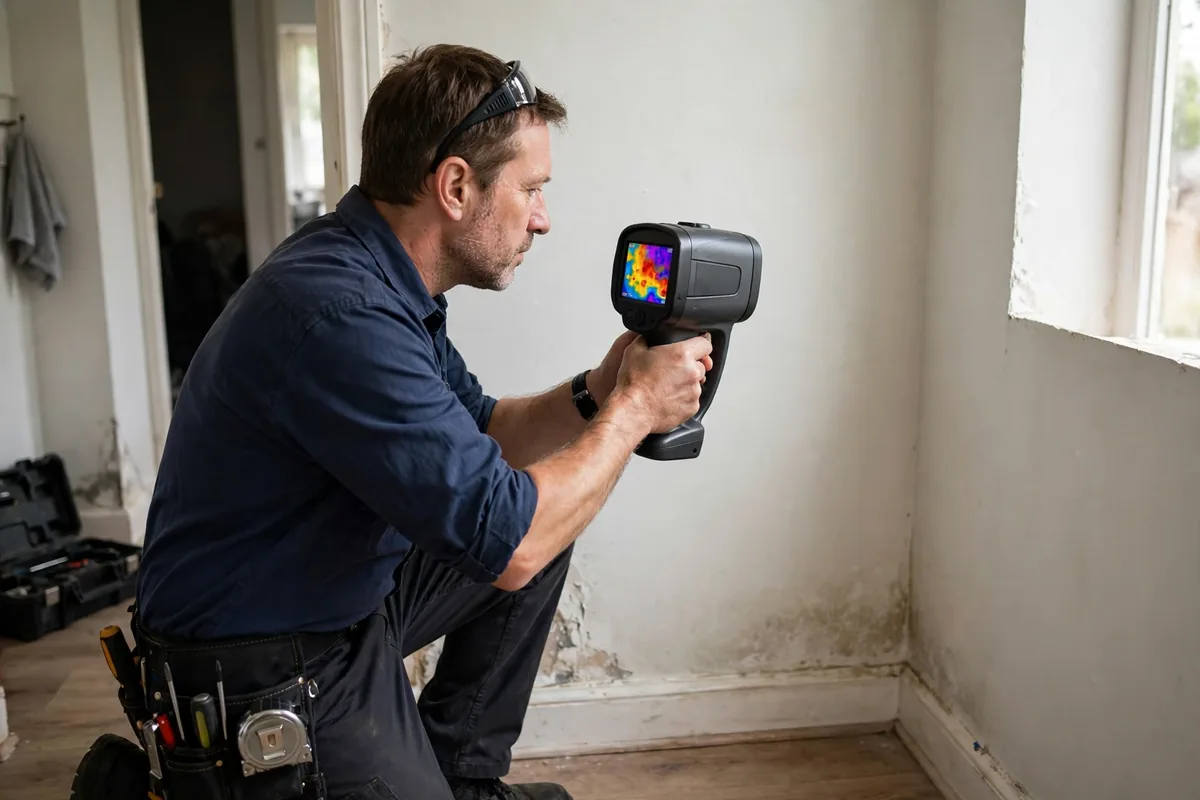 Burst Pipe & Freeze Water Damage Repair Spirit Lake, ID — a technician fitting pipe insulation