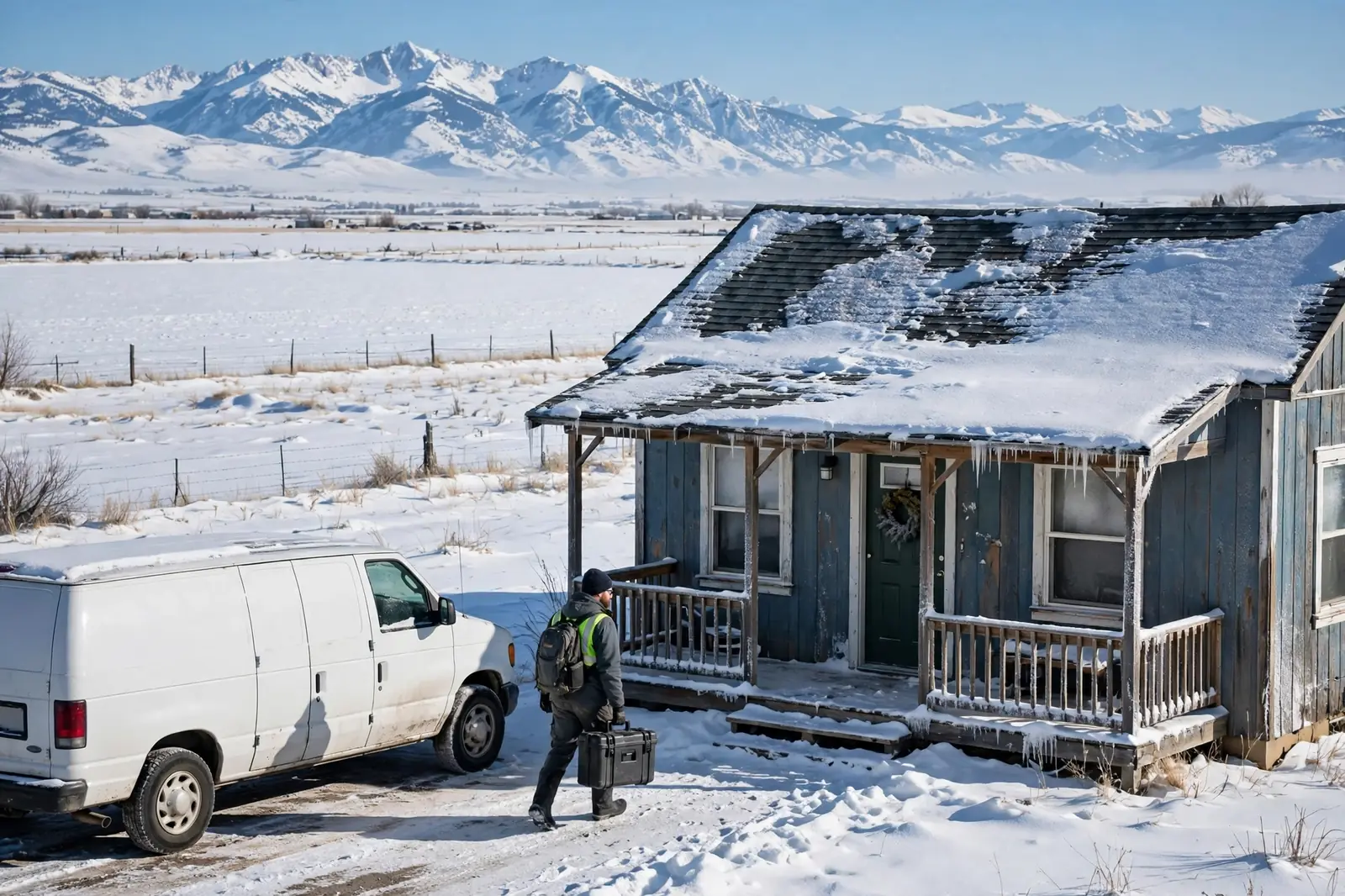 Burst Pipe & Freeze Water Damage Repair Springfield, ID — a technician repairing a burst pipe in a home