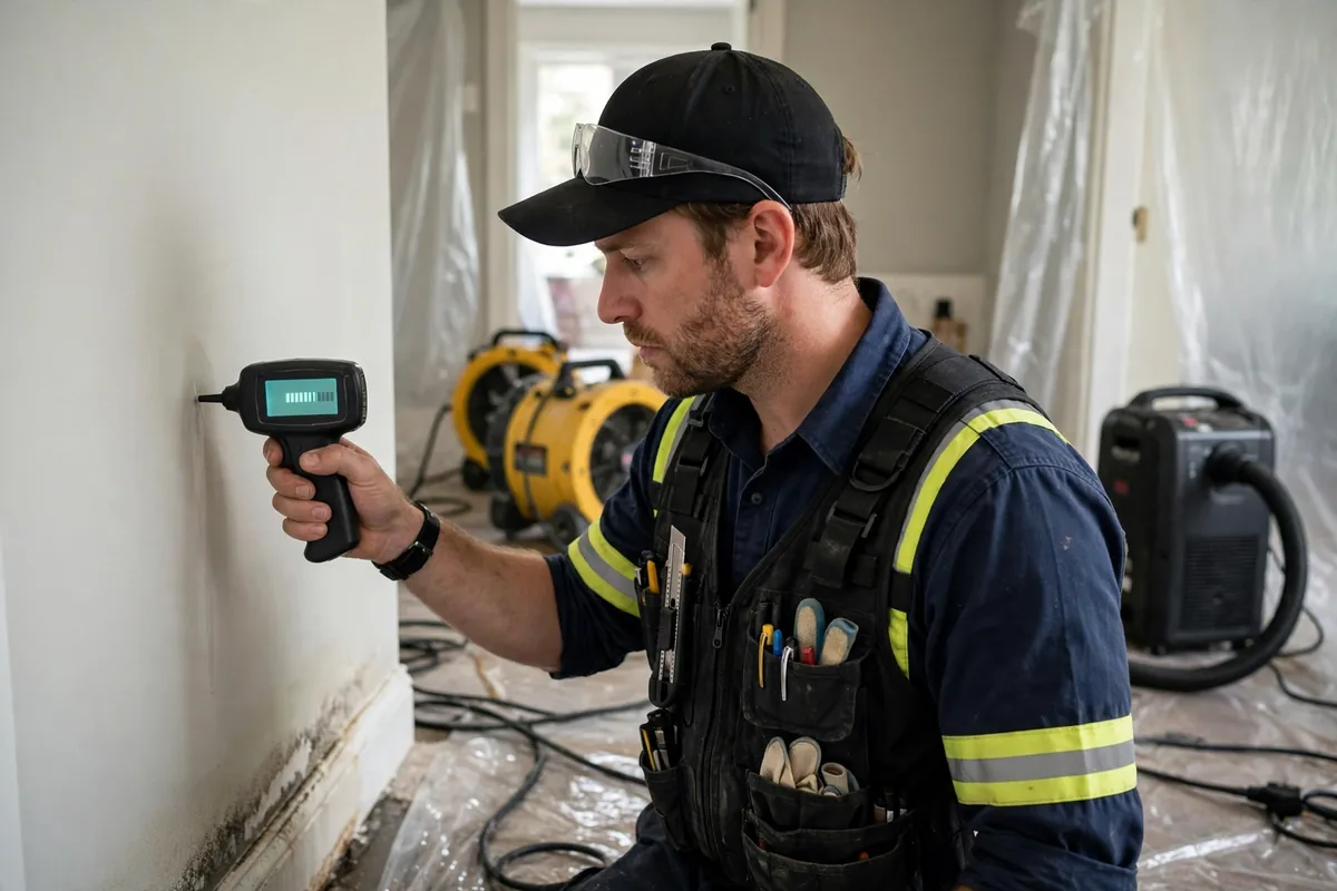 Burst Pipe & Freeze Water Damage Repair Star, ID — a technician fitting pipe insulation