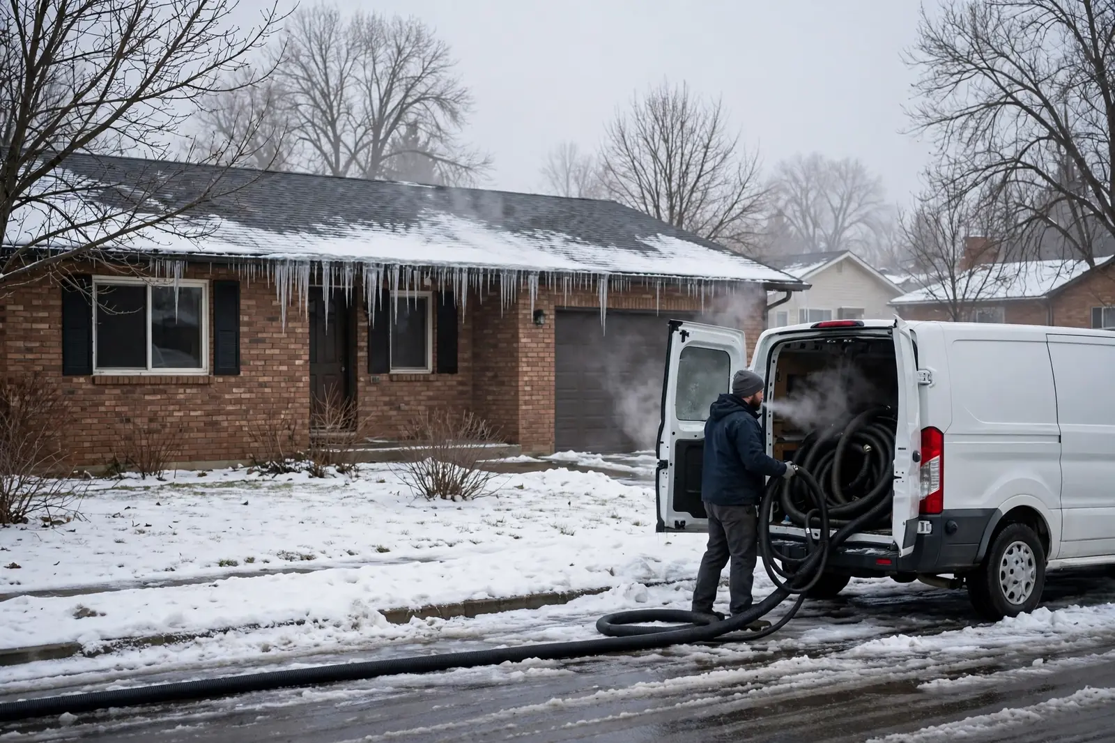 Burst Pipe & Freeze Water Damage Repair Sweet, ID — a technician repairing a burst pipe in a home
