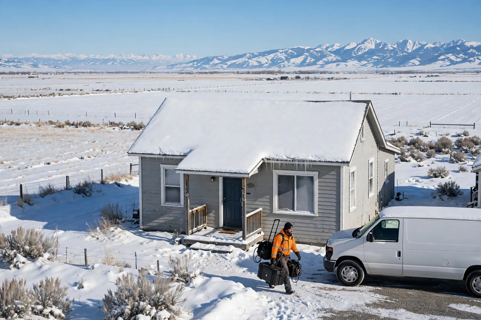 Burst Pipe & Freeze Water Damage Repair Teton, ID — a technician repairing a burst pipe in a home