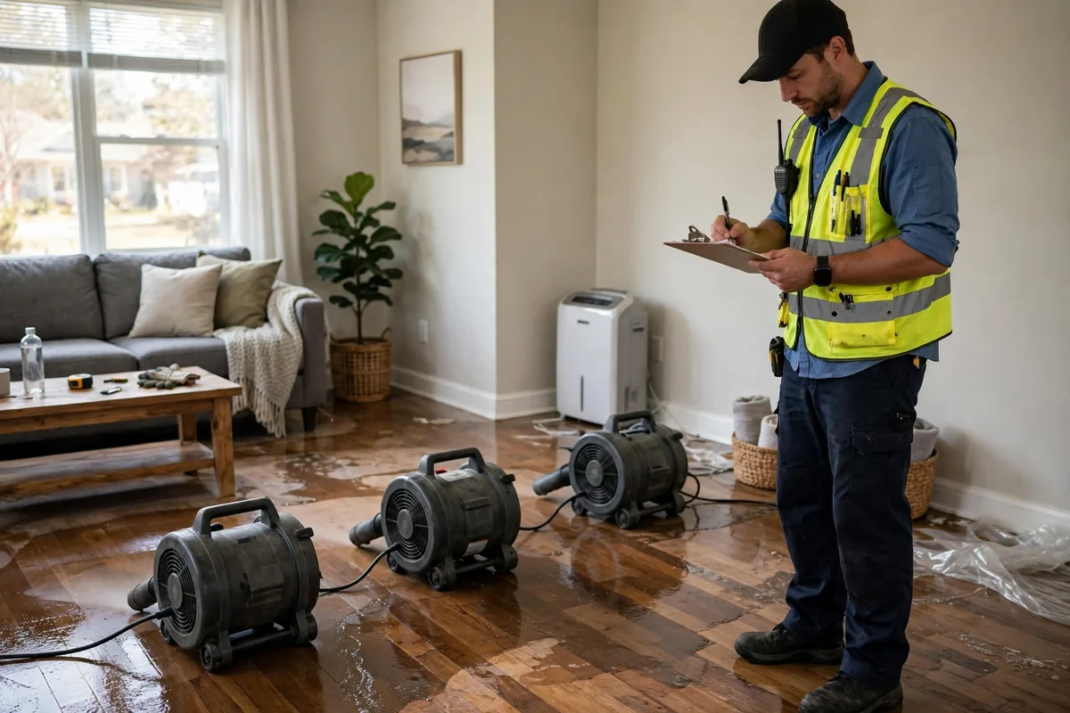 Burst Pipe & Freeze Water Damage Repair Teton, ID — a technician fitting pipe insulation