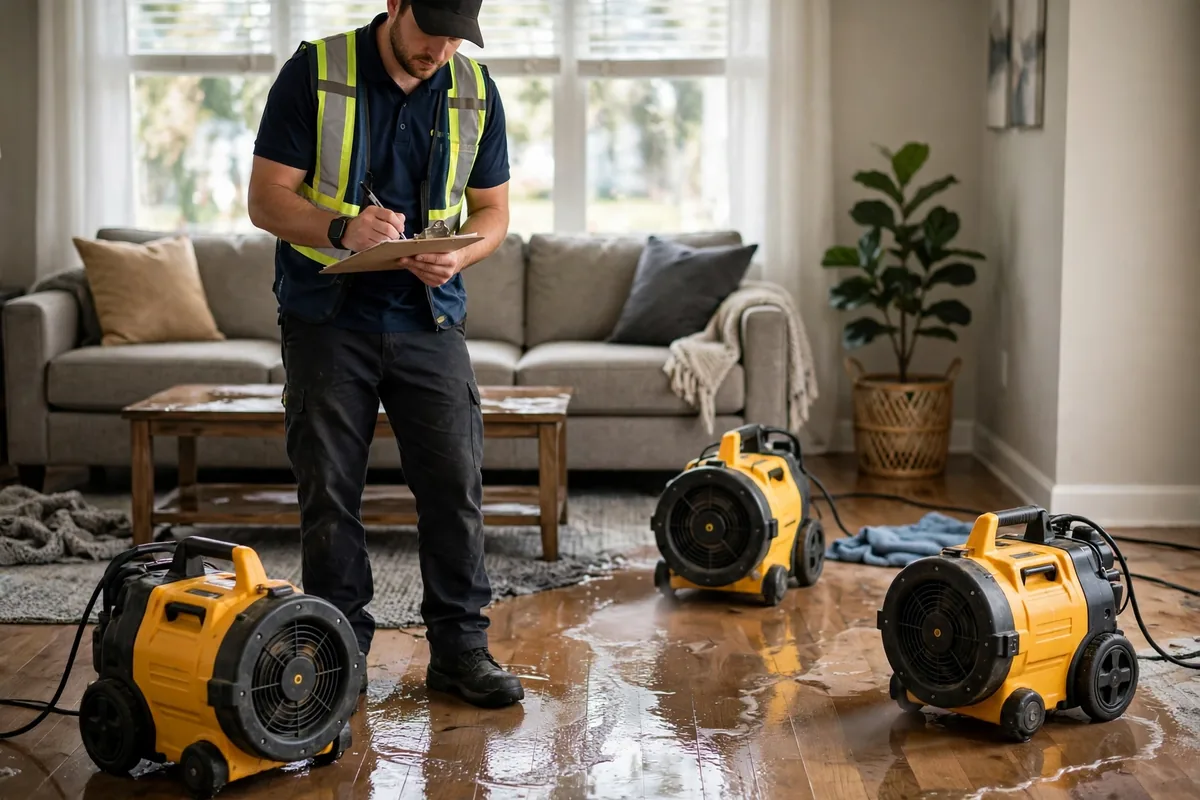 Burst Pipe & Freeze Water Damage Repair Wilder, ID — a technician fitting pipe insulation