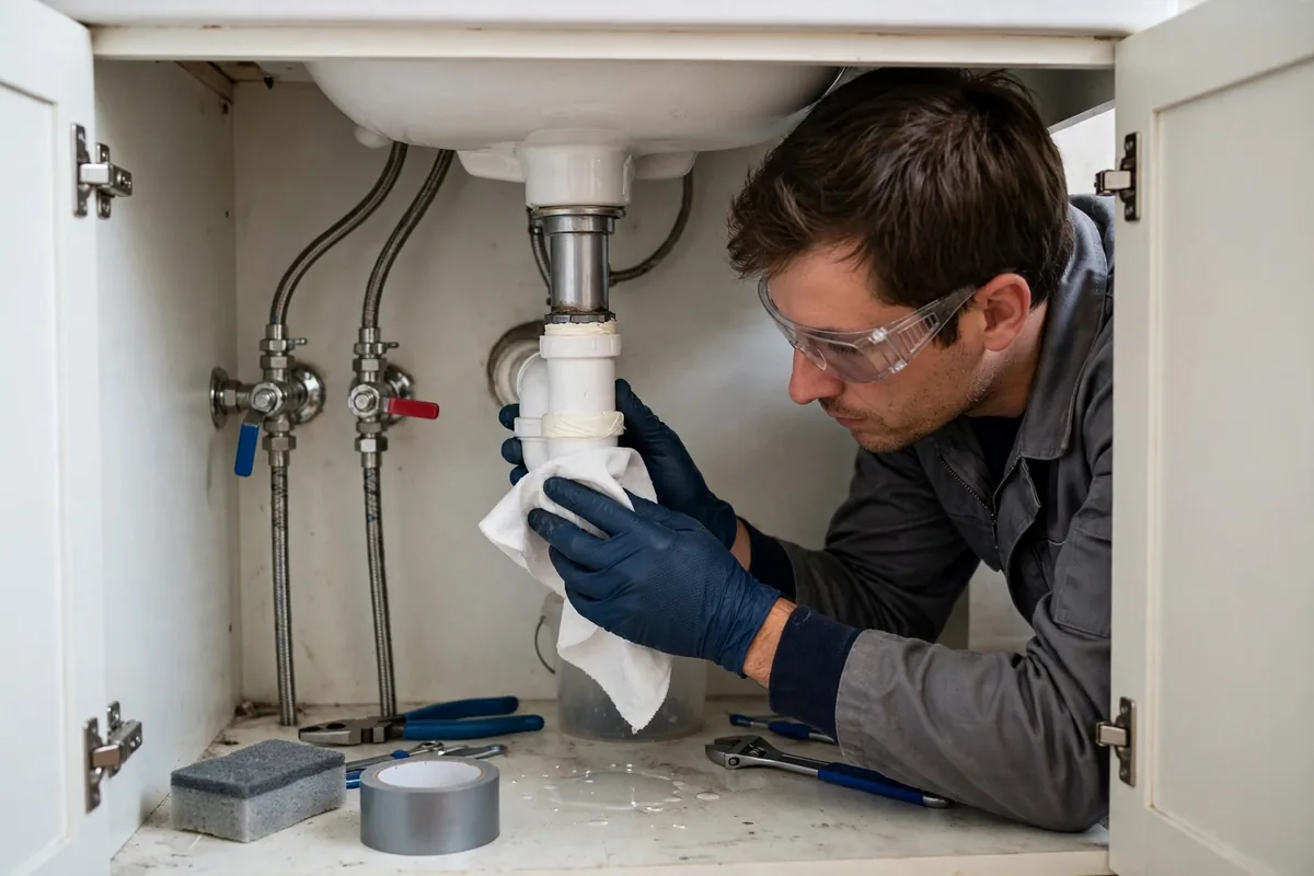 Burst Pipe & Freeze Water Damage Repair Worley, ID — a technician fitting pipe insulation