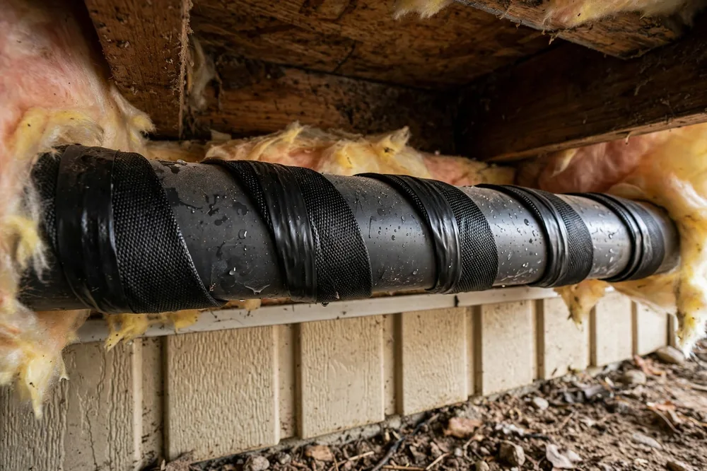 Burst Pipes Manufactured Home Idaho — a close look at a frozen pipe section