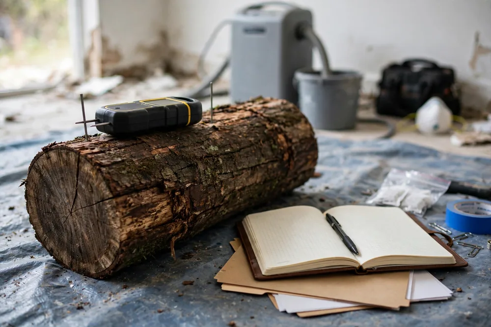 Document Burst Pipe Damage Insurance Claim — a close look at a frozen pipe section
