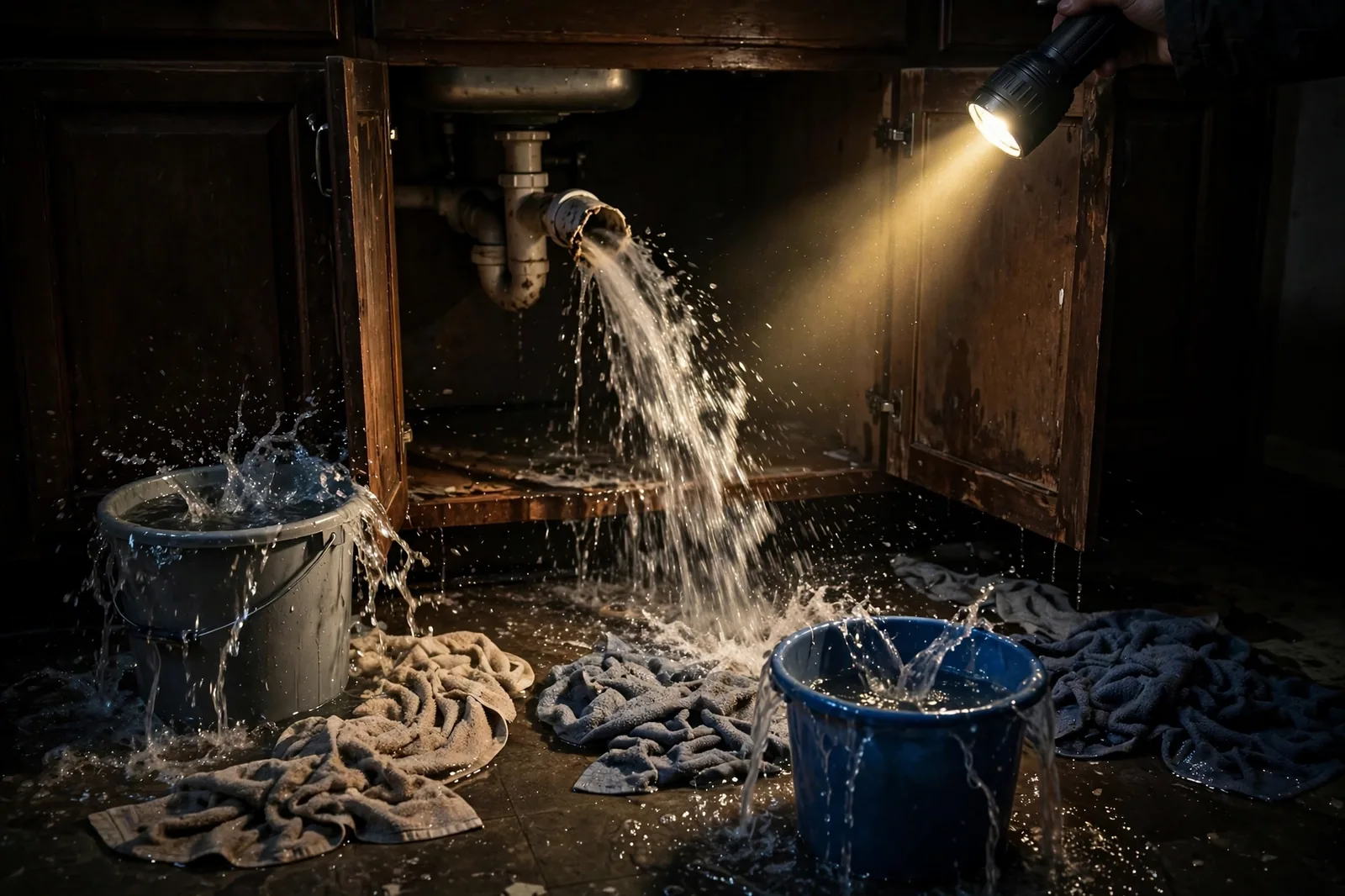 Emergency Burst Pipe & Freeze Water Damage Repair American Falls, ID — first-hour response to a burst pipe, shutoff valve being closed