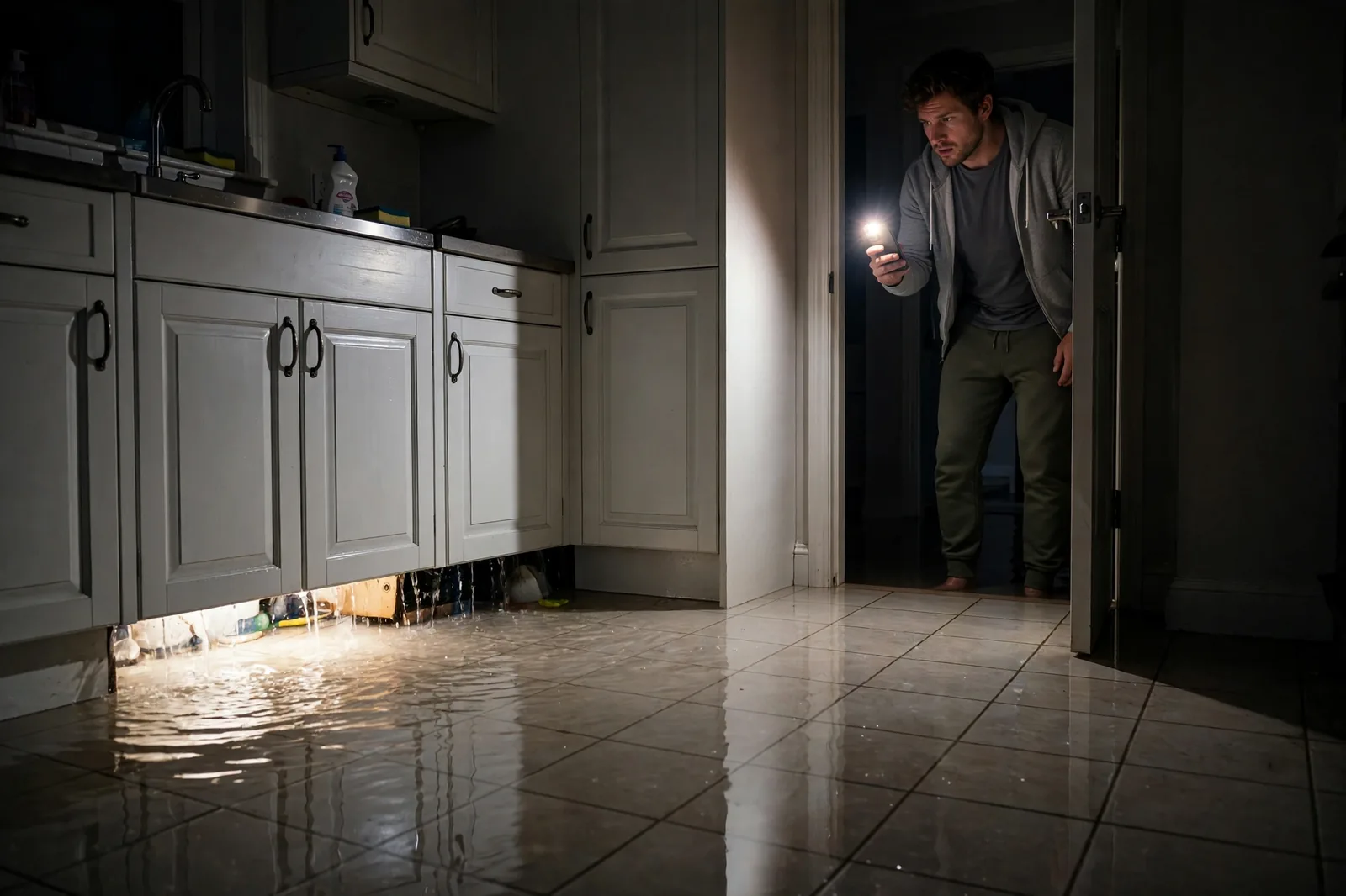 Emergency Burst Pipe & Freeze Water Damage Repair Blanchard, ID — first-hour response to a burst pipe, shutoff valve being closed