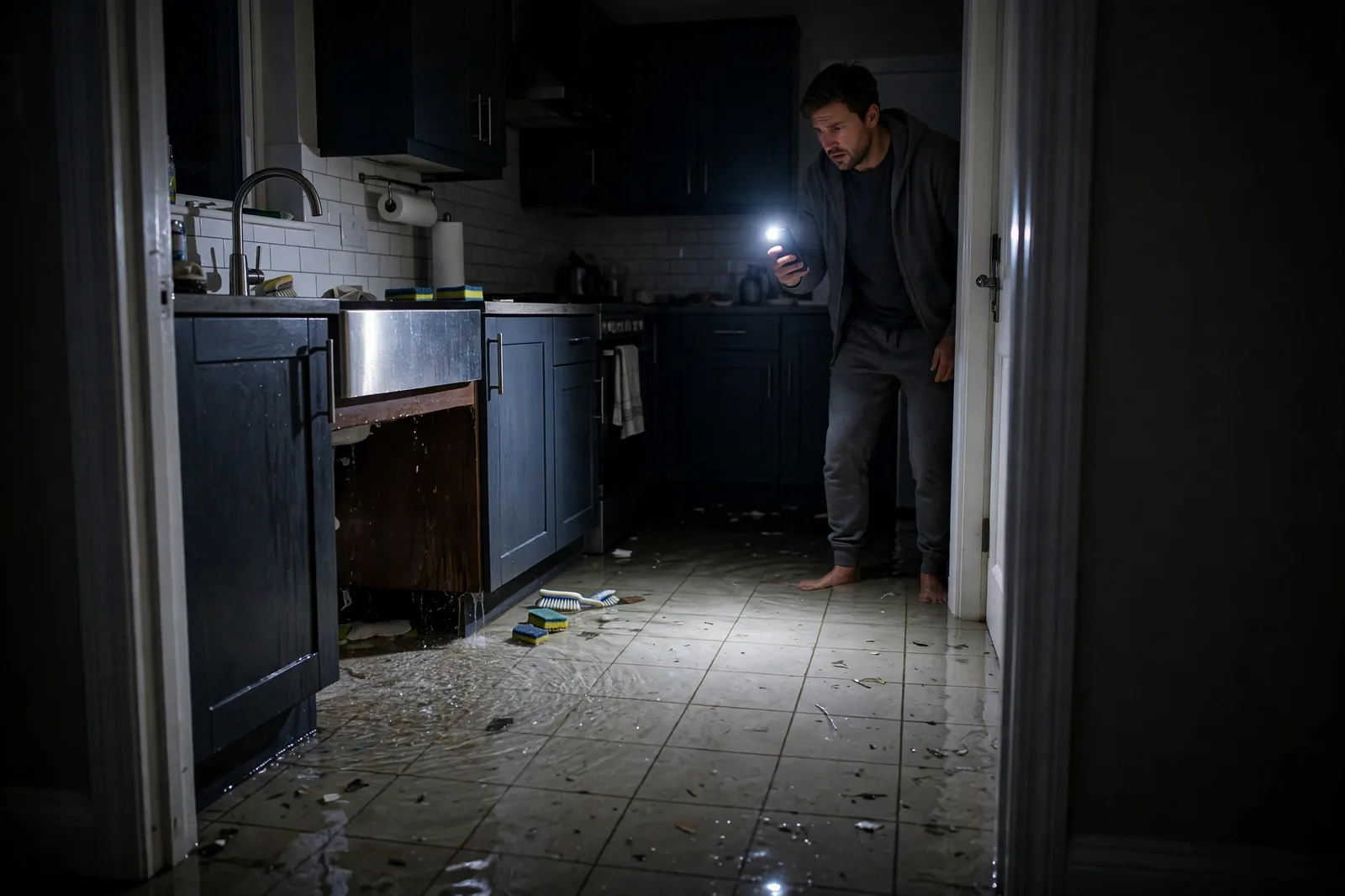 Emergency Burst Pipe & Freeze Water Damage Repair Chester, ID — first-hour response to a burst pipe, shutoff valve being closed