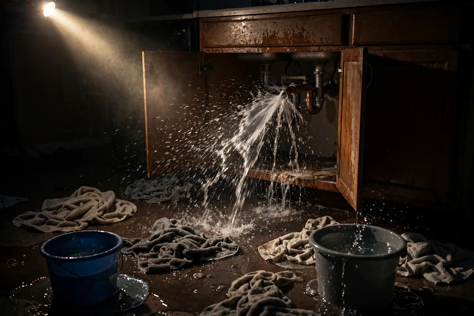 Emergency Burst Pipe & Freeze Water Damage Repair Clark Fork, ID — first-hour response to a burst pipe, shutoff valve being closed