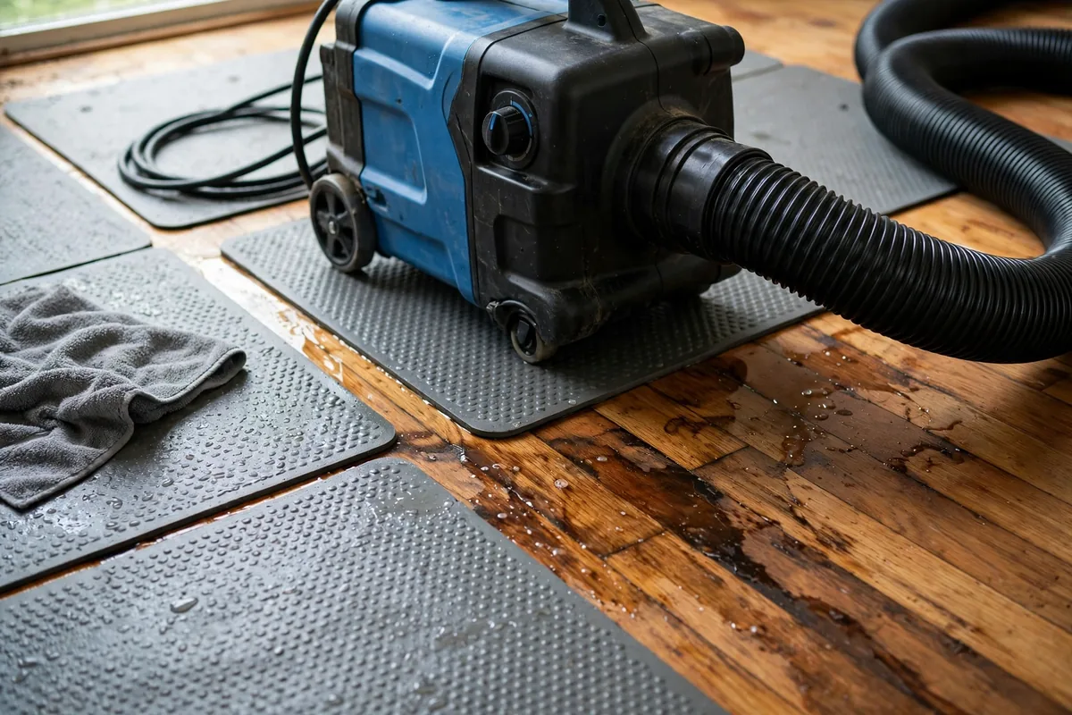 Emergency Burst Pipe & Freeze Water Damage Repair Cocolalla, ID — air movers and a dehumidifier drying a flooded room