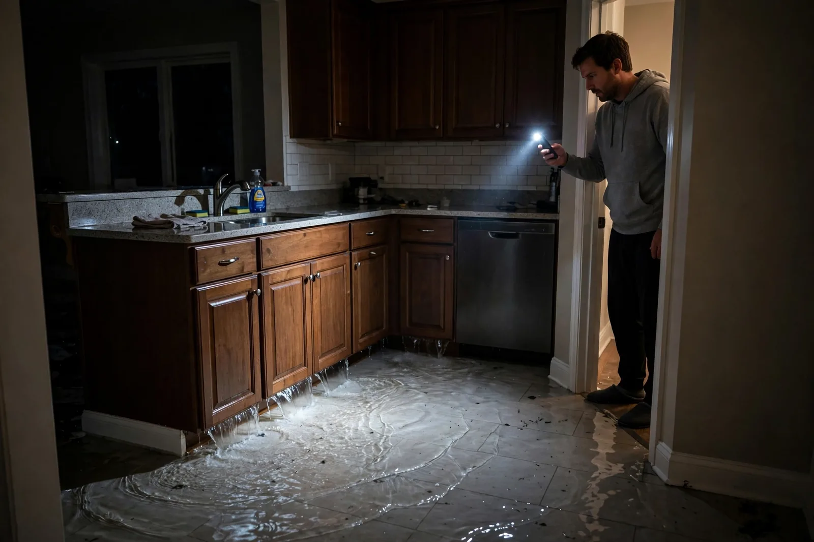Emergency Burst Pipe & Freeze Water Damage Repair Fruitland, ID — first-hour response to a burst pipe, shutoff valve being closed