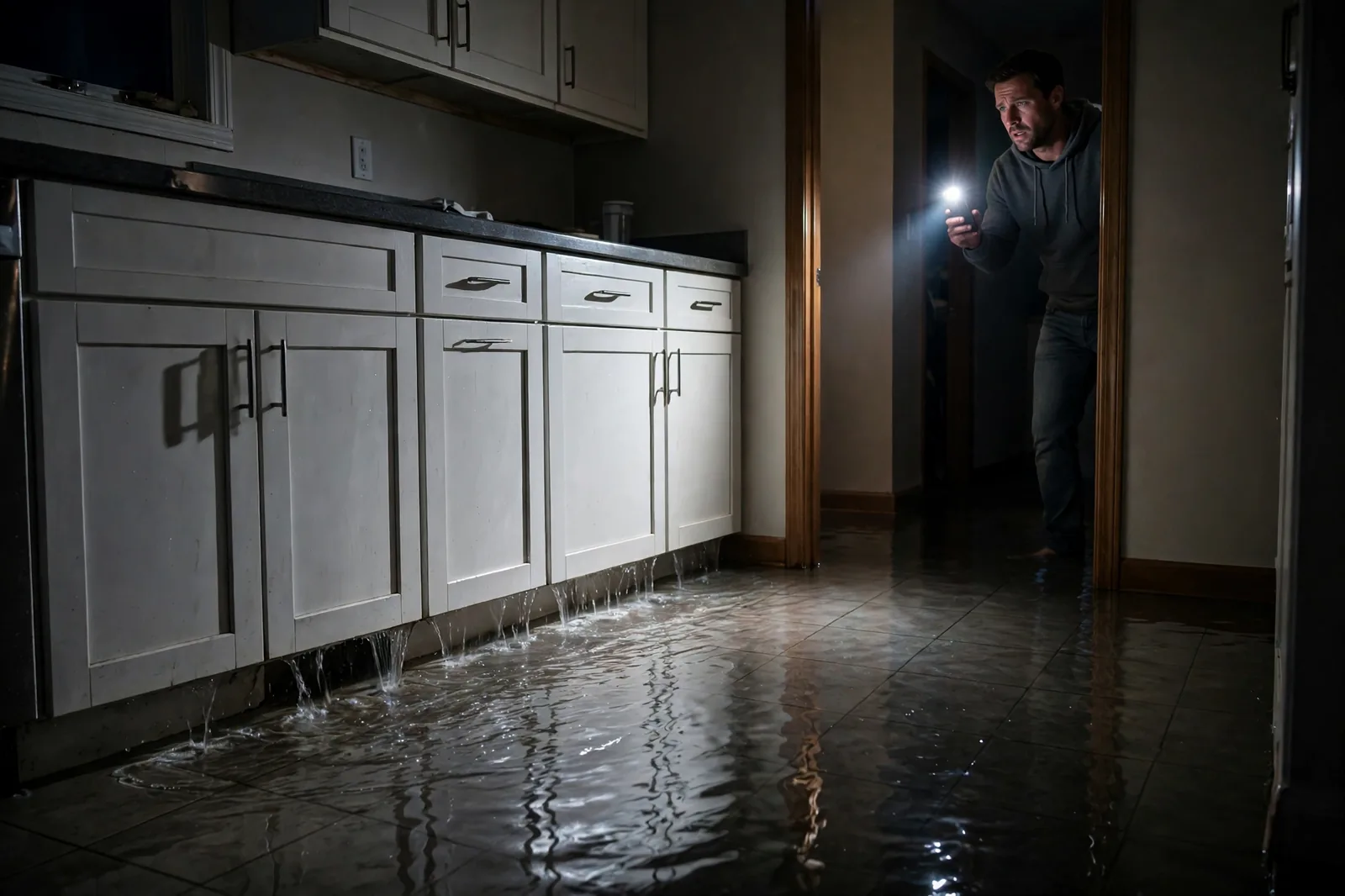 Emergency Burst Pipe & Freeze Water Damage Repair Garden City, ID — first-hour response to a burst pipe, shutoff valve being closed