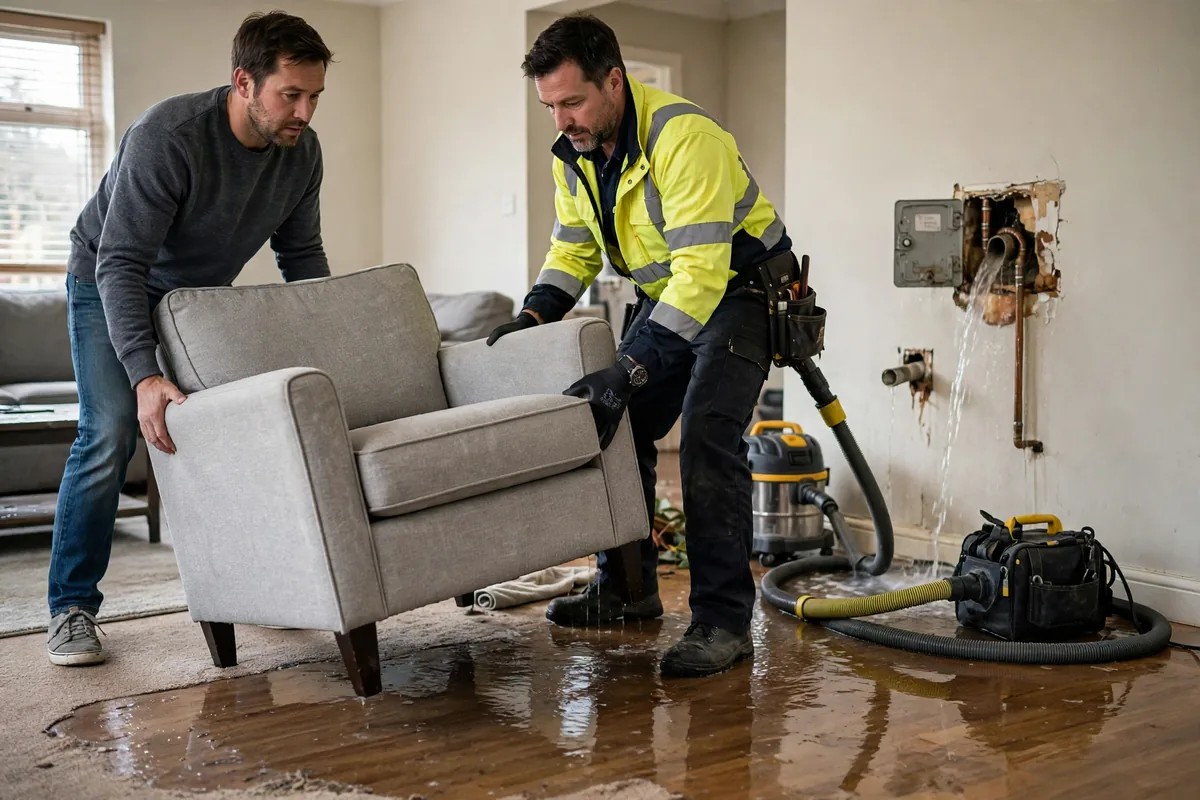 Emergency Burst Pipe & Freeze Water Damage Repair Gibbonsville, ID — closing the main shutoff valve during the first hour