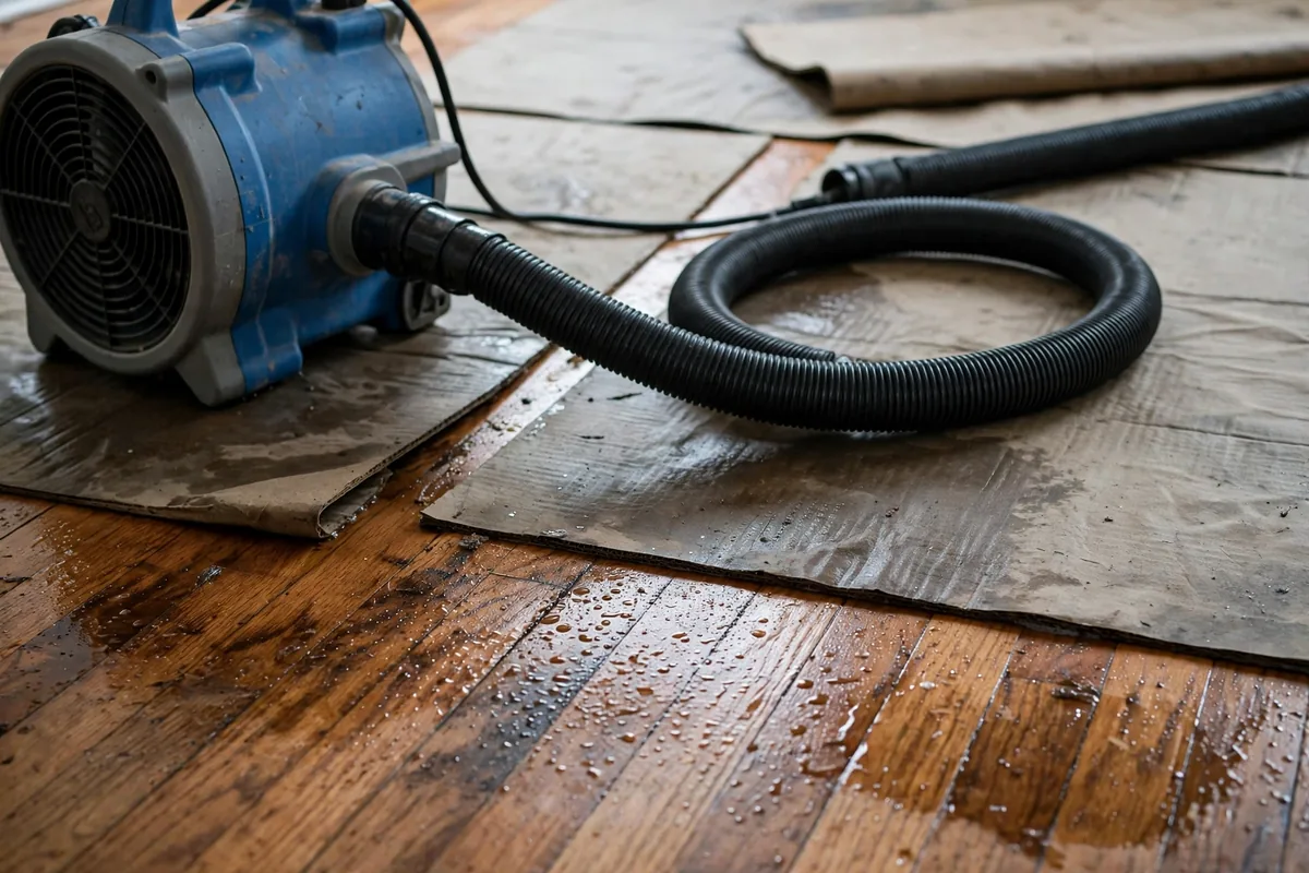Emergency Burst Pipe & Freeze Water Damage Repair Glenns Ferry, ID — air movers and a dehumidifier drying a flooded room