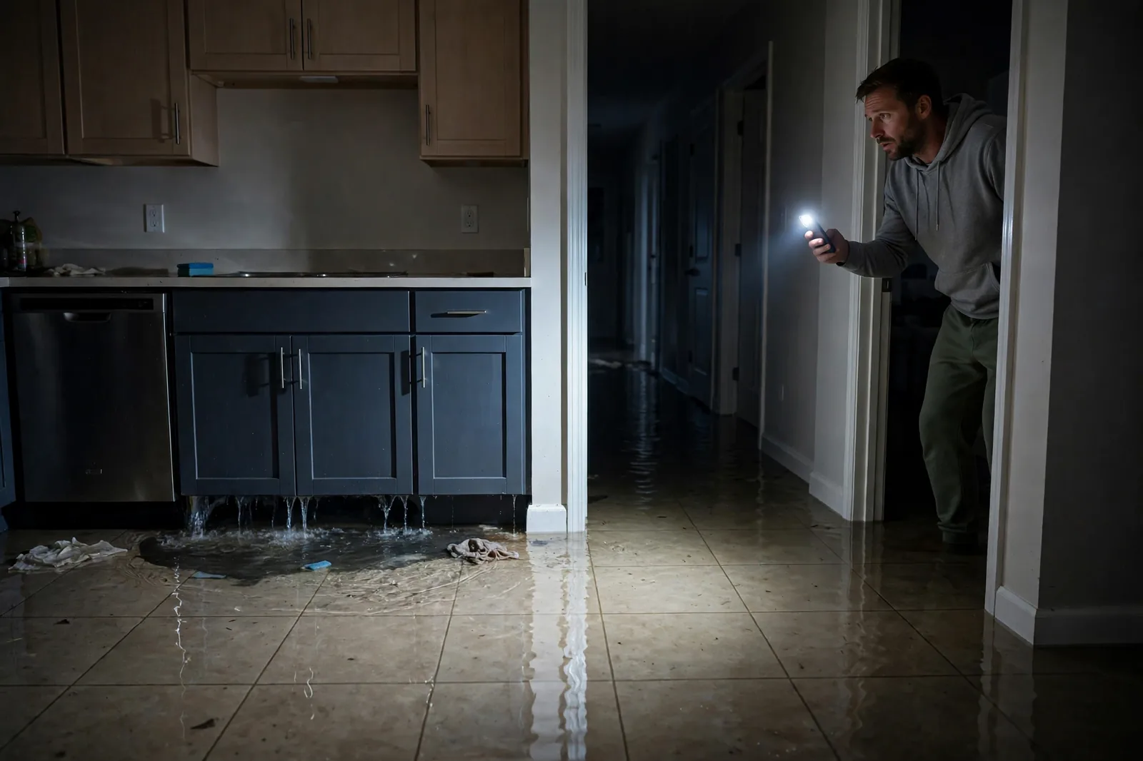 Emergency Burst Pipe & Freeze Water Damage Repair Howe, ID — first-hour response to a burst pipe, shutoff valve being closed
