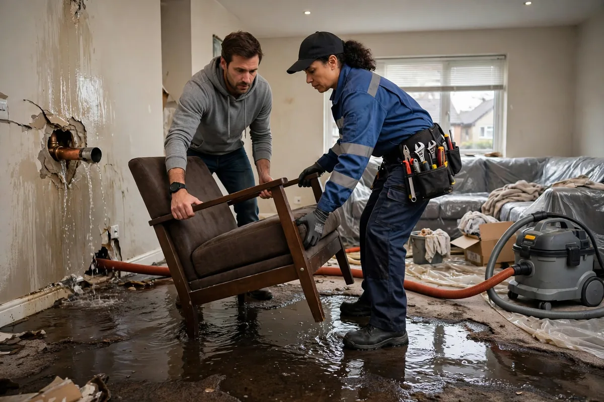Emergency Burst Pipe & Freeze Water Damage Repair Huston, ID — closing the main shutoff valve during the first hour