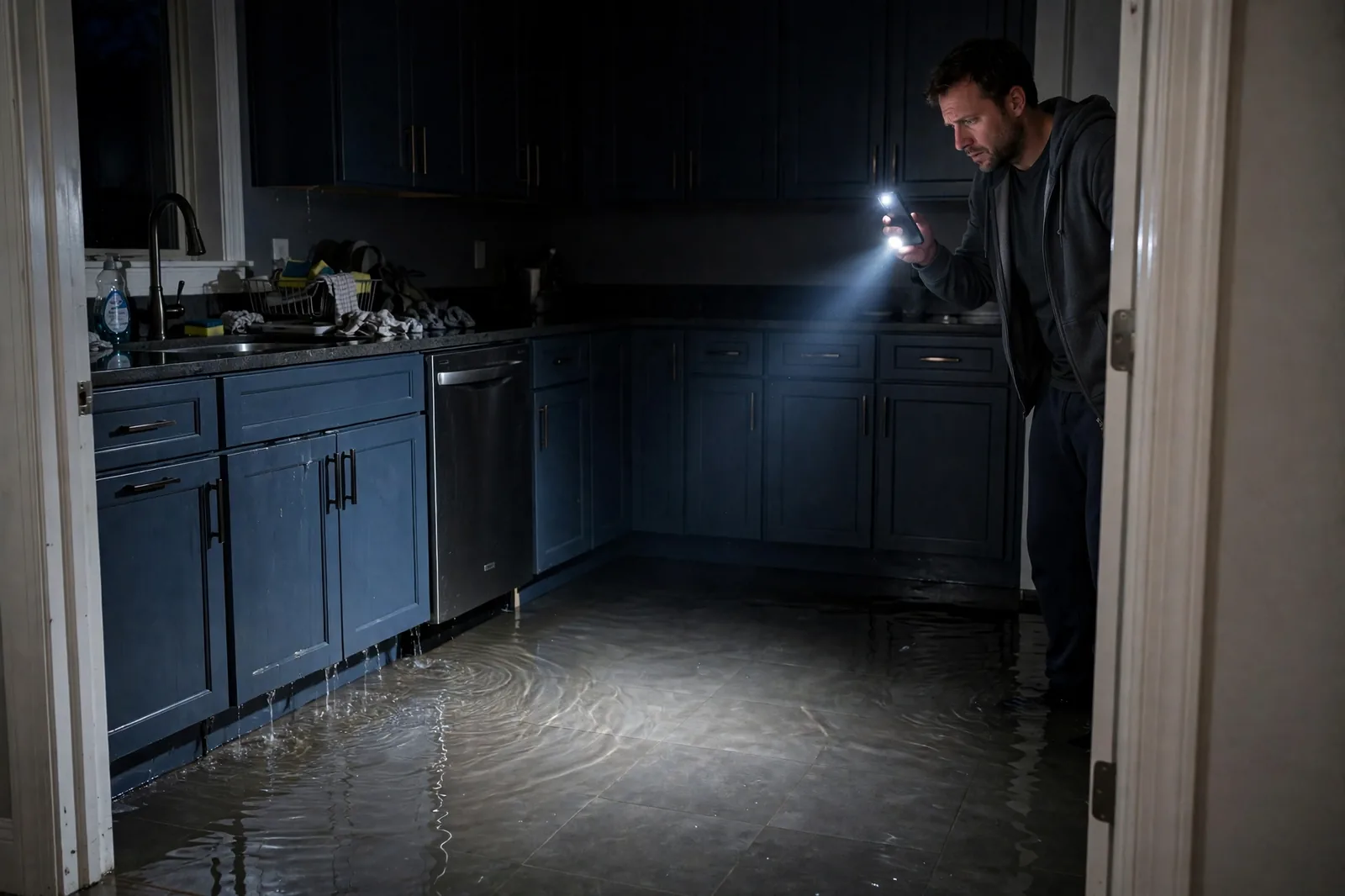 Emergency Burst Pipe & Freeze Water Damage Repair Idaho Falls, ID — first-hour response to a burst pipe, shutoff valve being closed