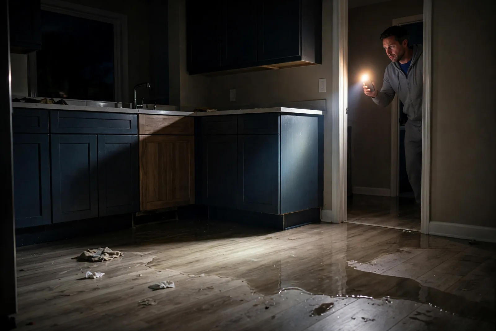 Emergency Burst Pipe & Freeze Water Damage Repair Lewisville, ID — first-hour response to a burst pipe, shutoff valve being closed