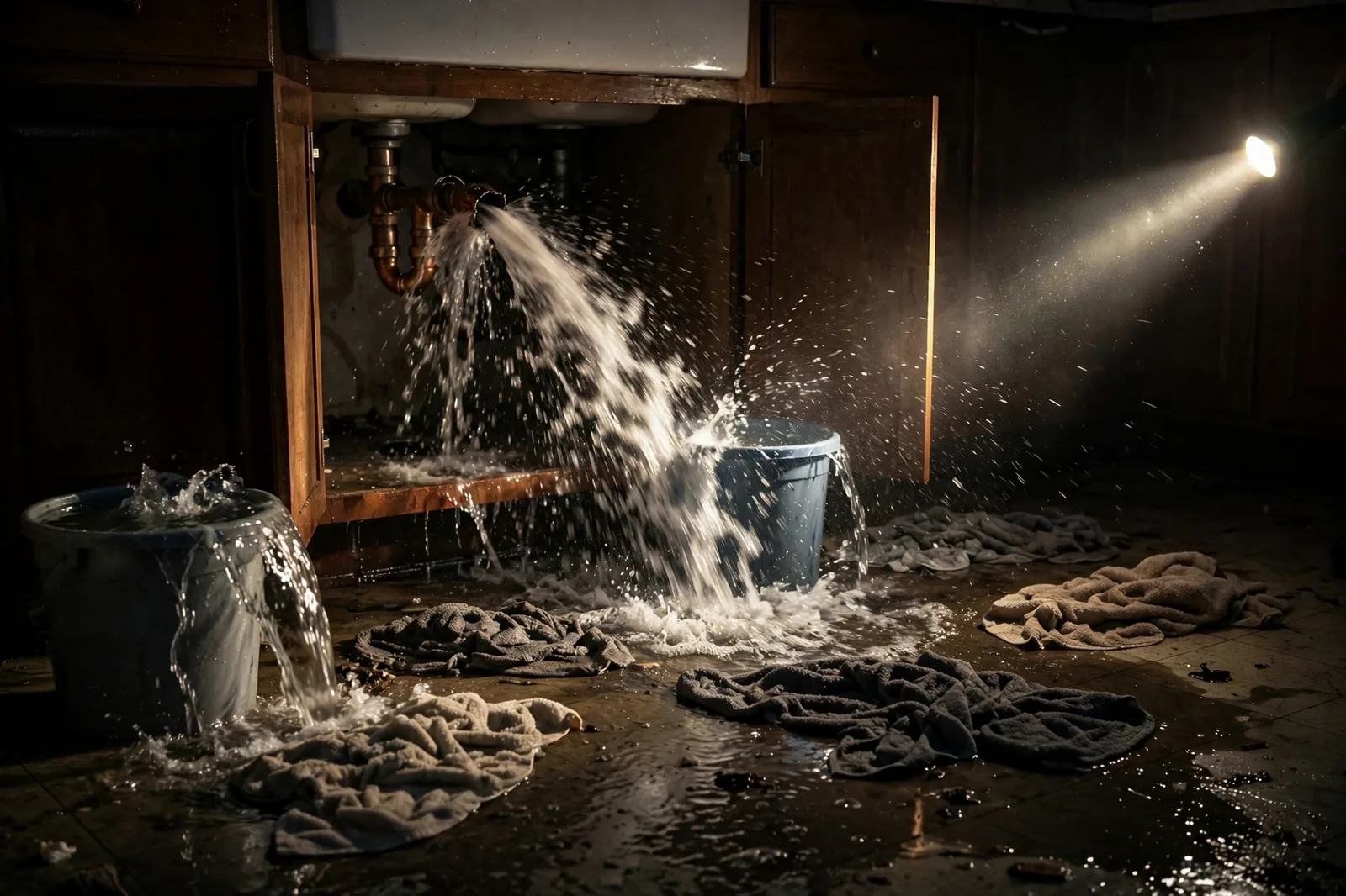 Emergency Burst Pipe & Freeze Water Damage Repair Medimont, ID — first-hour response to a burst pipe, shutoff valve being closed