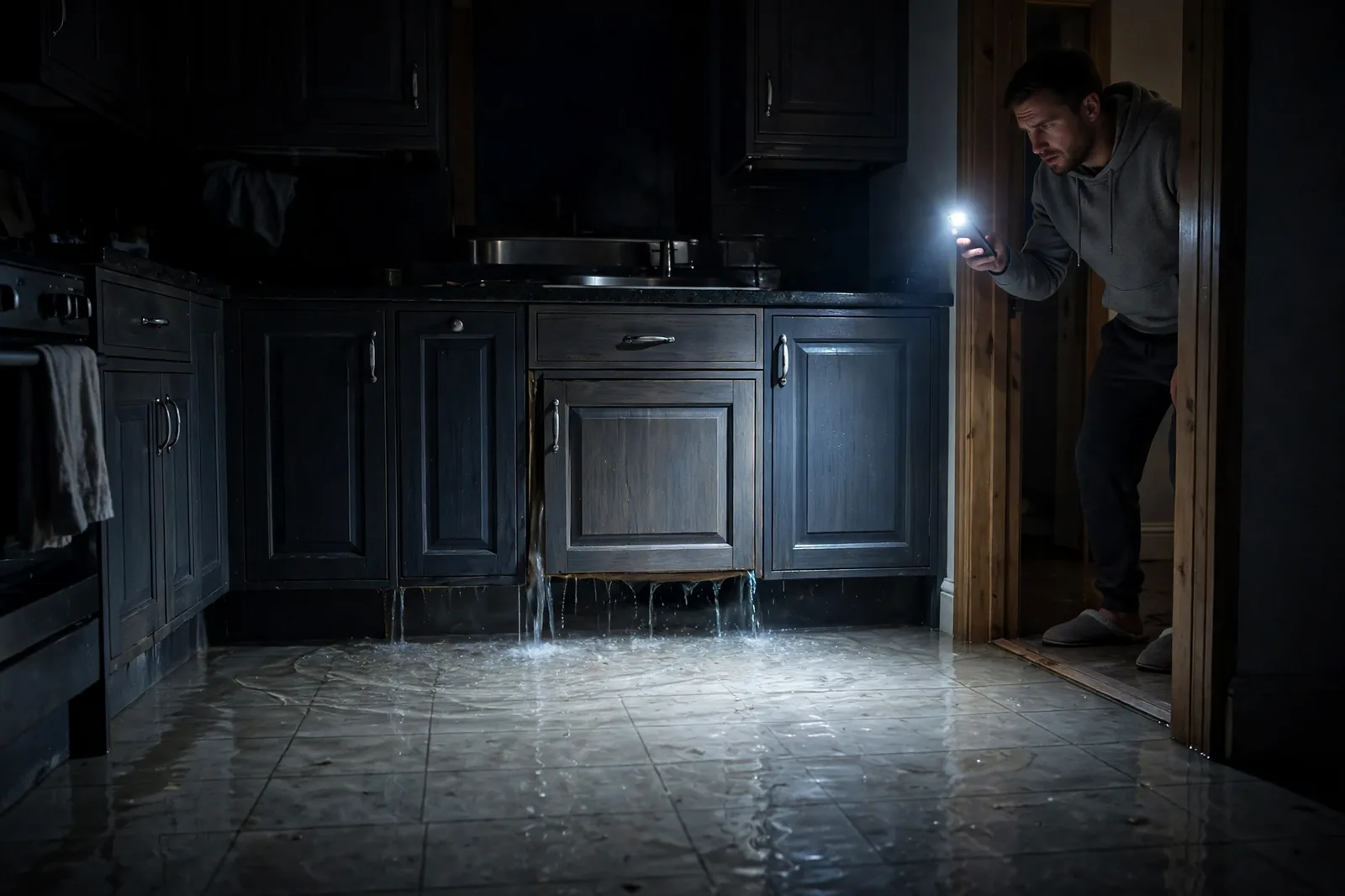 Emergency Burst Pipe & Freeze Water Damage Repair Midvale, ID — first-hour response to a burst pipe, shutoff valve being closed