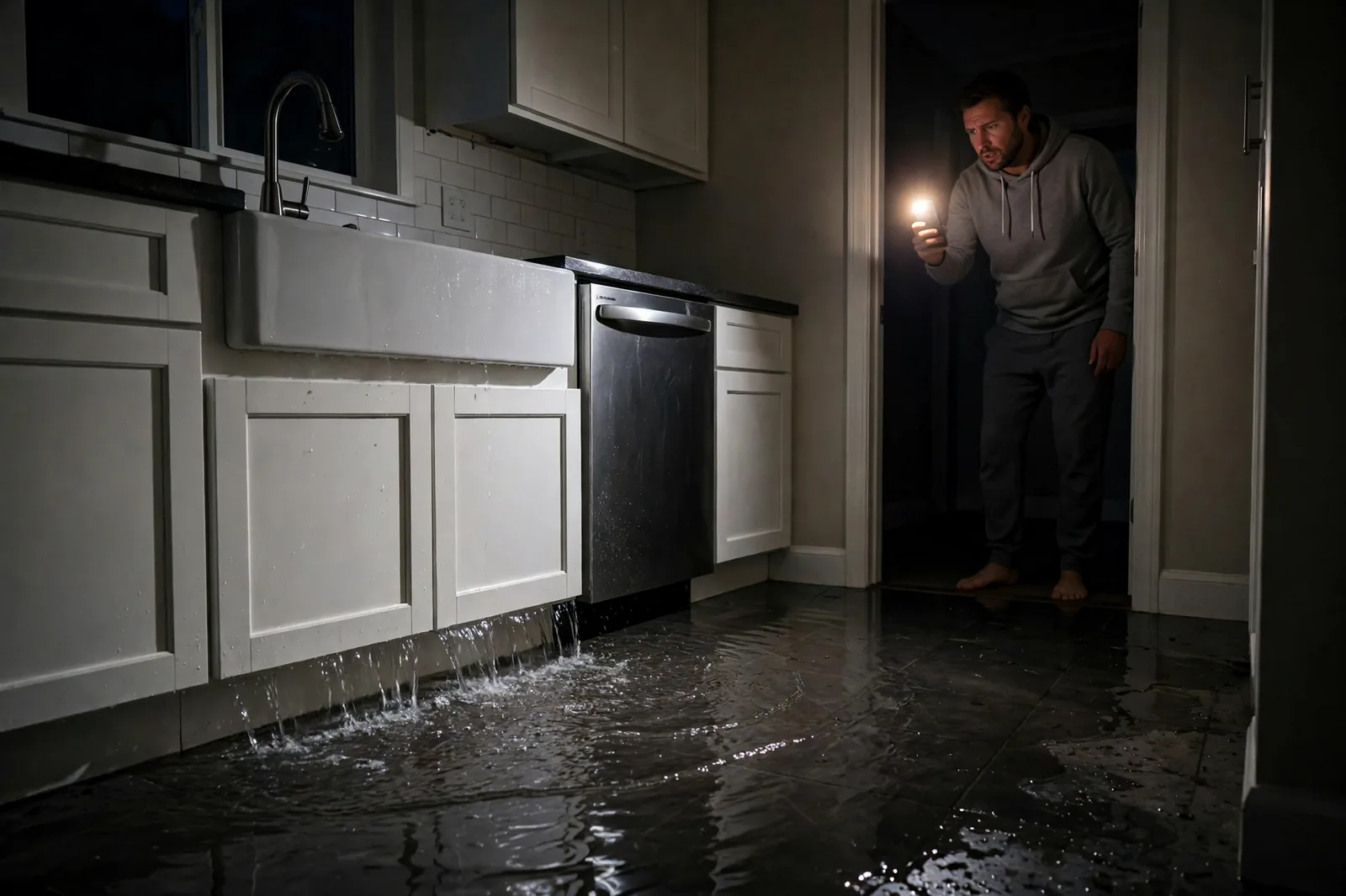 Emergency Burst Pipe & Freeze Water Damage Repair Moreland, ID — first-hour response to a burst pipe, shutoff valve being closed