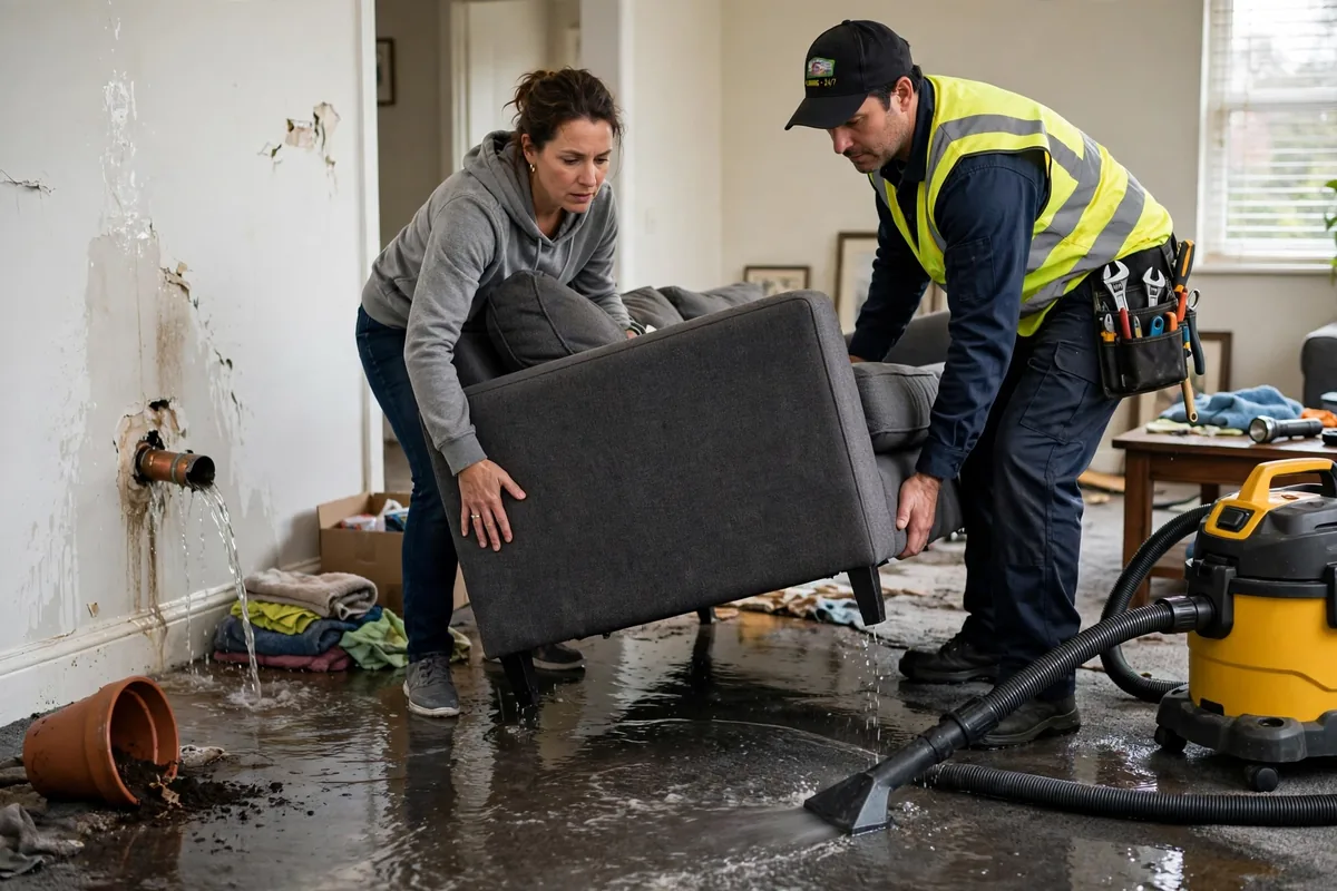 Emergency Burst Pipe & Freeze Water Damage Repair Mountain Home, ID — closing the main shutoff valve during the first hour