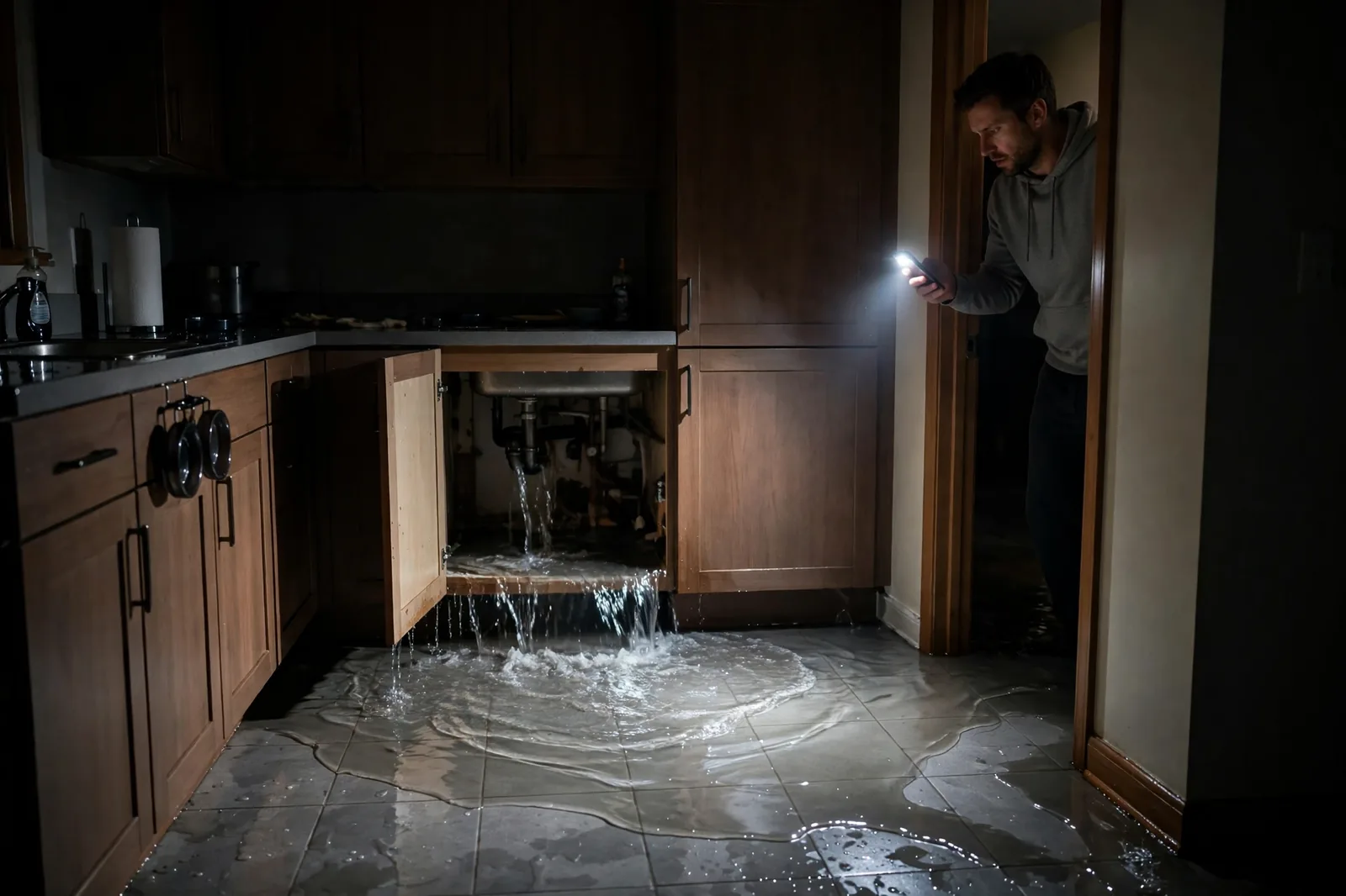 Emergency Burst Pipe & Freeze Water Damage Repair Notus, ID — first-hour response to a burst pipe, shutoff valve being closed