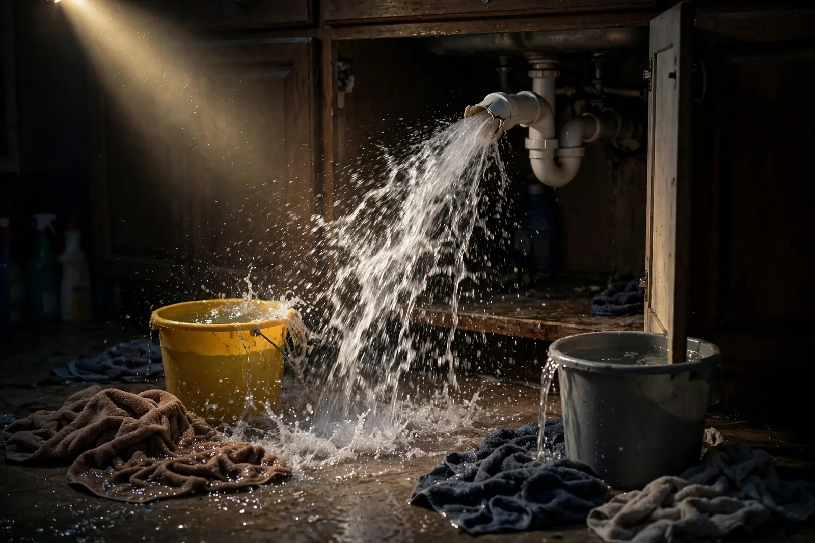 Emergency Burst Pipe & Freeze Water Damage Repair Payette, ID — first-hour response to a burst pipe, shutoff valve being closed