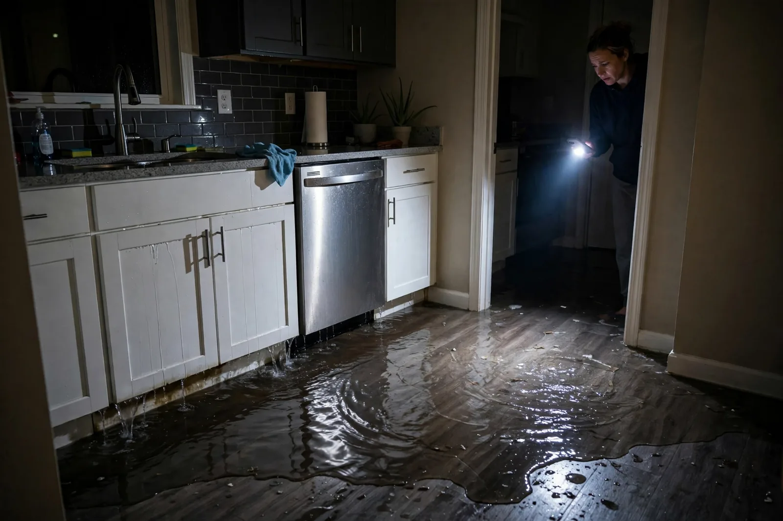 Emergency Burst Pipe & Freeze Water Damage Repair Plummer, ID — first-hour response to a burst pipe, shutoff valve being closed
