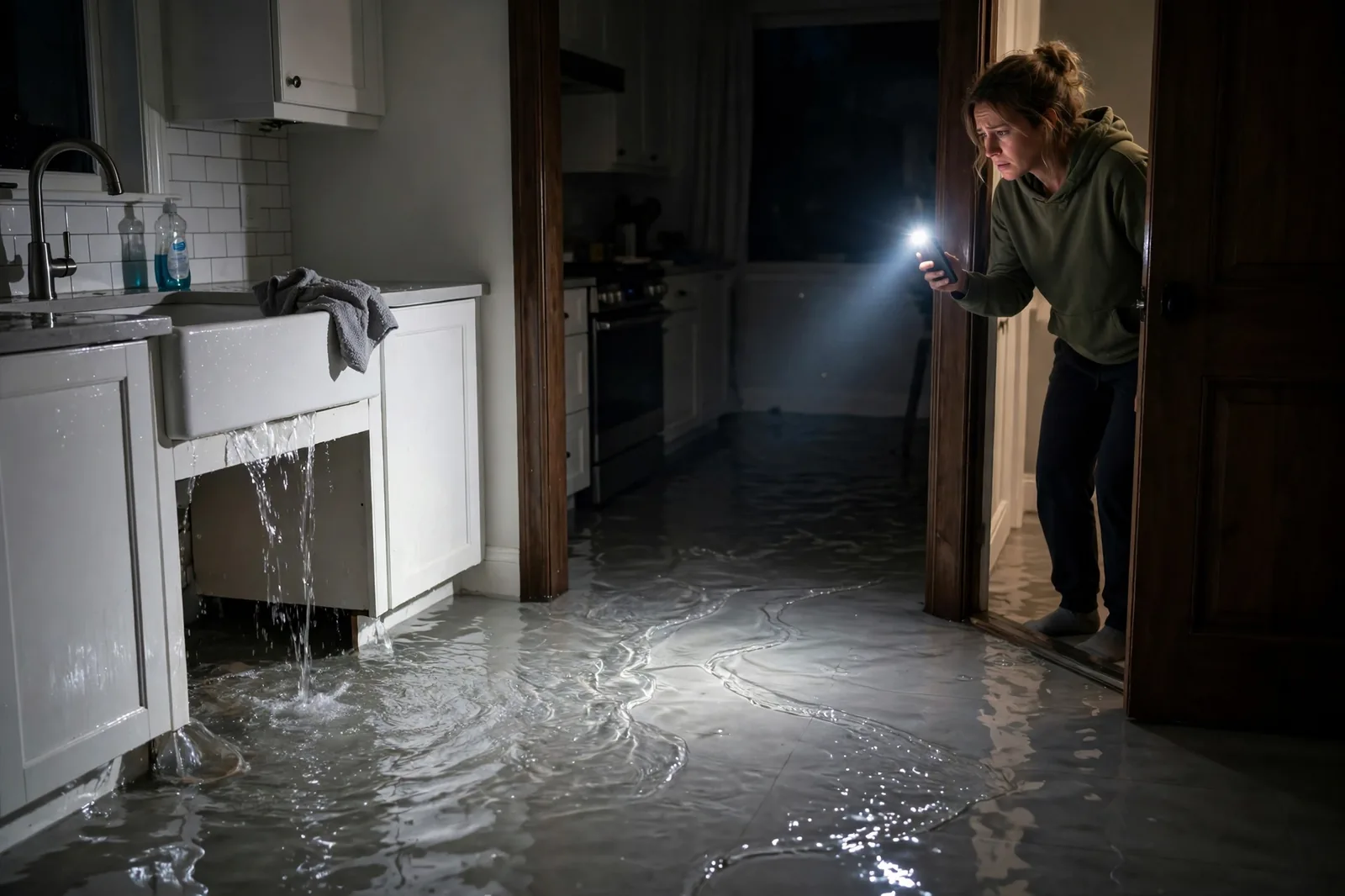 Emergency Burst Pipe & Freeze Water Damage Repair Pocatello, ID — first-hour response to a burst pipe, shutoff valve being closed