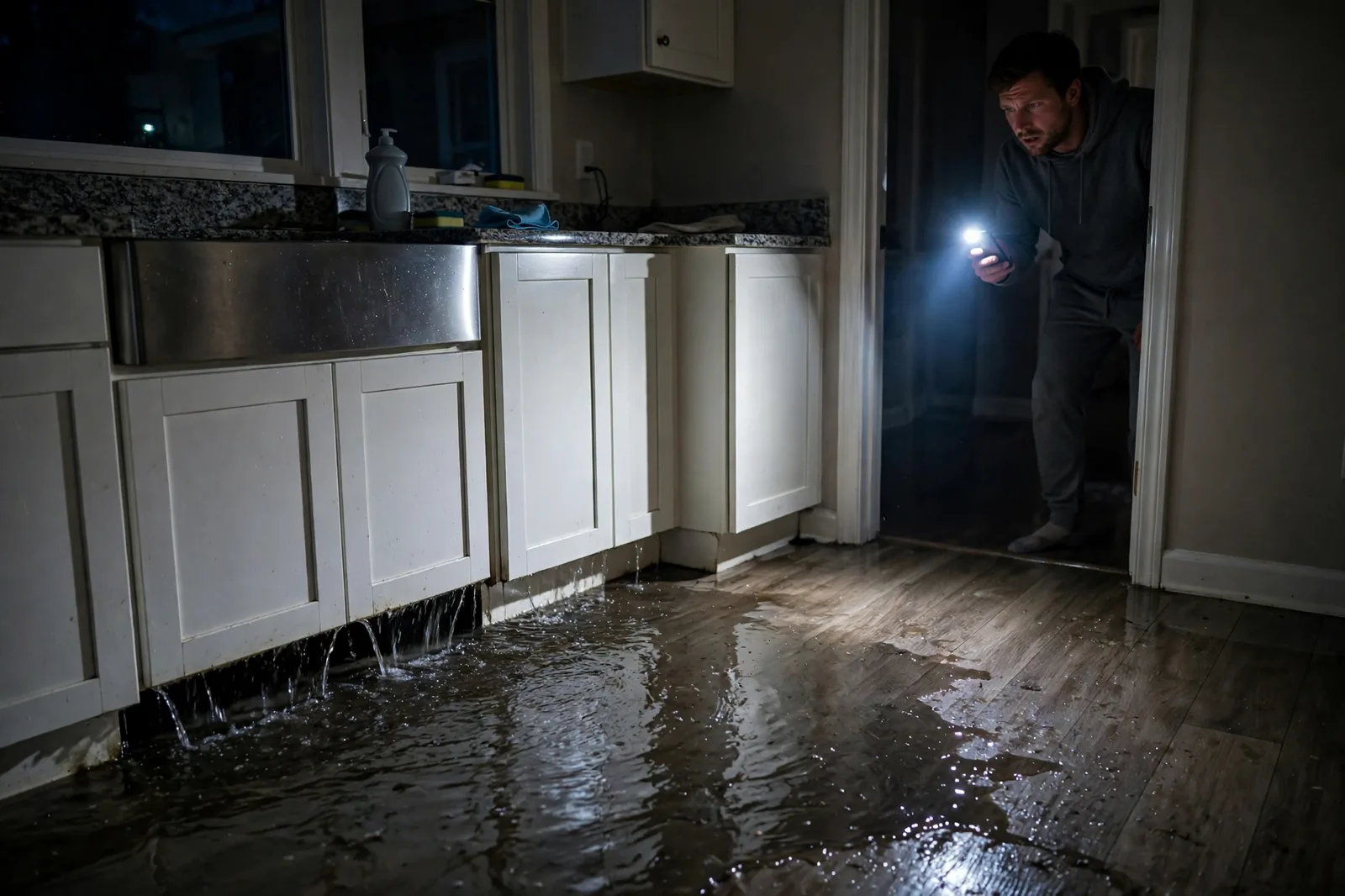 Emergency Burst Pipe & Freeze Water Damage Repair Rigby, ID — first-hour response to a burst pipe, shutoff valve being closed