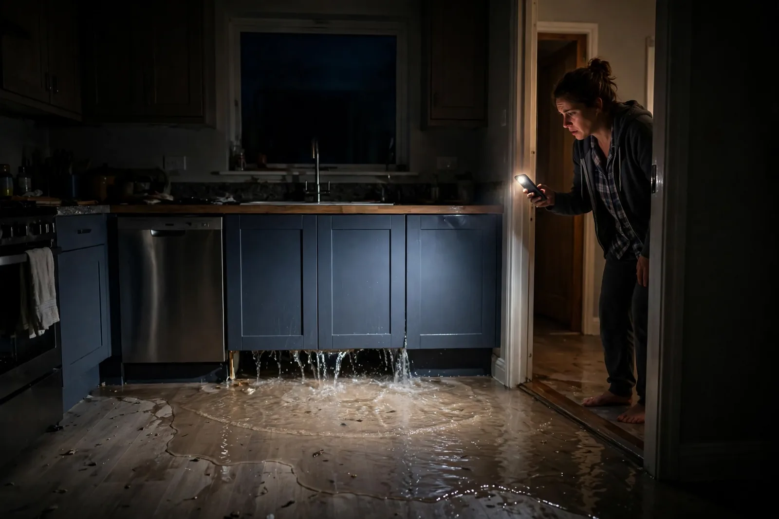 Emergency Burst Pipe & Freeze Water Damage Repair Saint Anthony, ID — first-hour response to a burst pipe, shutoff valve being closed