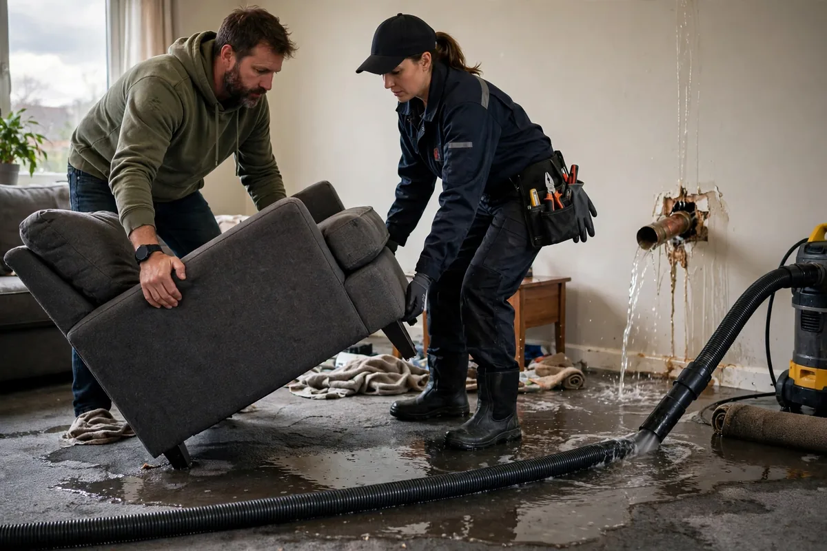 Emergency Burst Pipe & Freeze Water Damage Repair Spirit Lake, ID — closing the main shutoff valve during the first hour