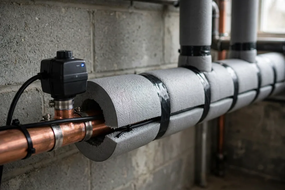 Heat Tape For Frozen Pipes Safety — a close look at a frozen pipe section