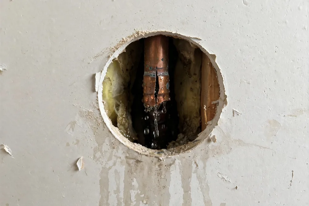 How To Find Burst Pipe In Wall — a close look at a frozen pipe section