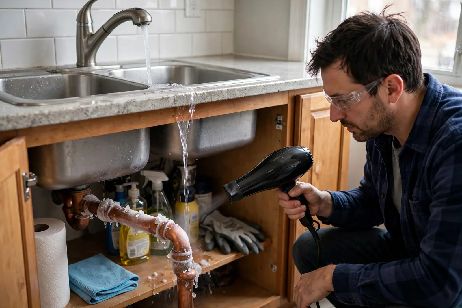 How To Thaw Frozen Pipe Safely — guide cover image