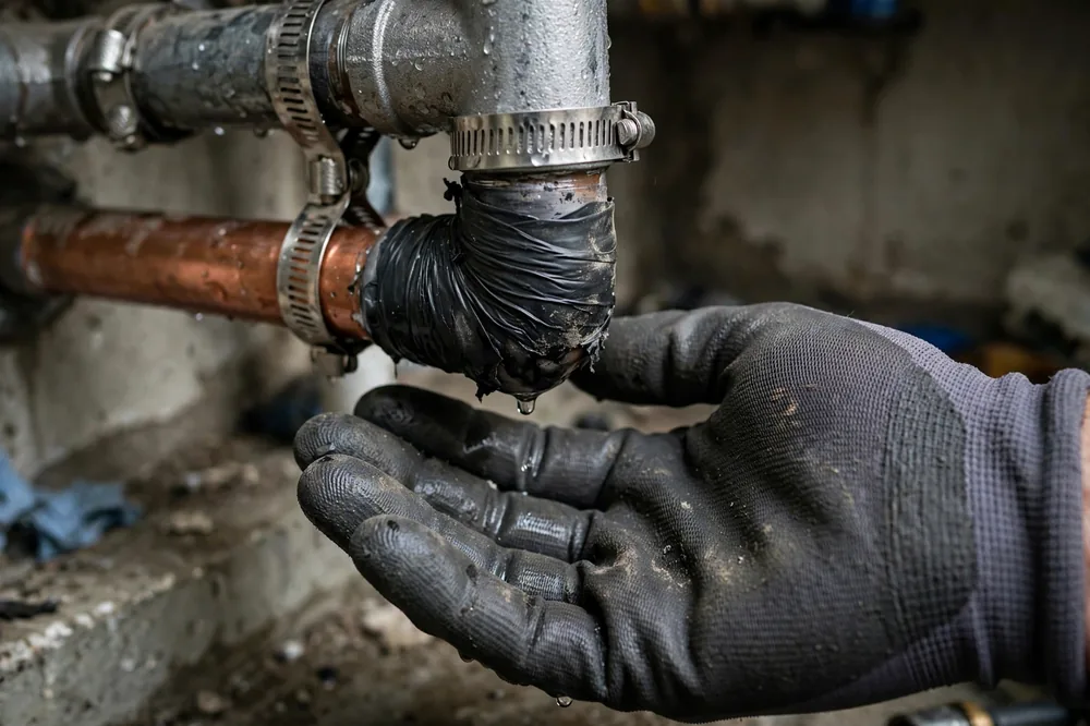 Pipe Repair Clamp Permanent Or Temporary — a close look at a frozen pipe section