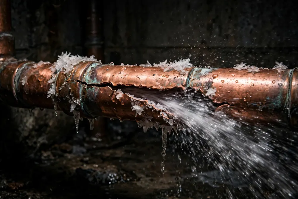 Why Pipes Burst During Thaw — a close look at a frozen pipe section