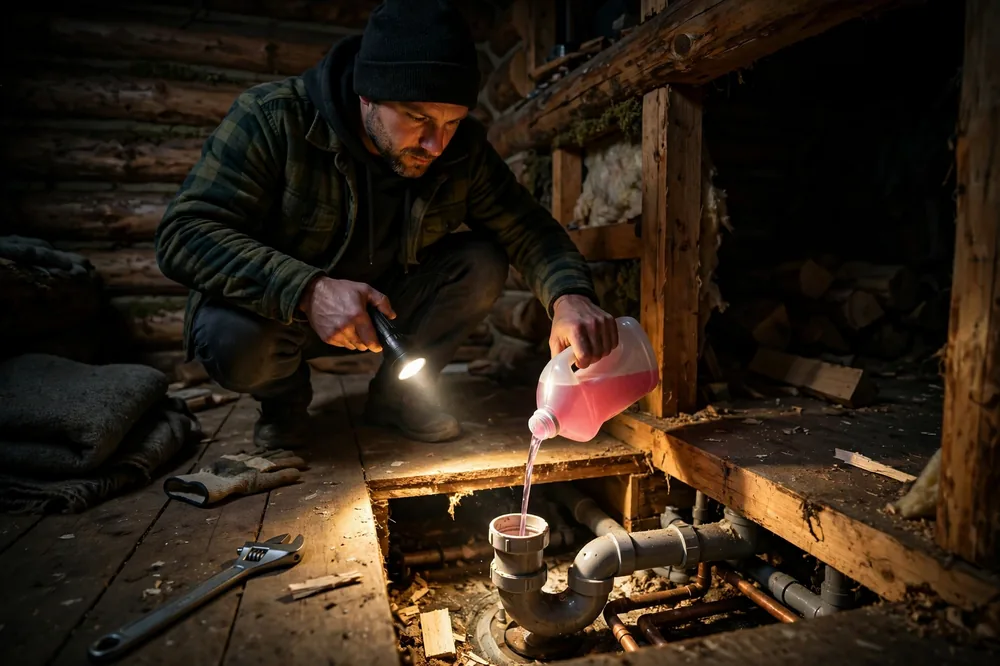 Winterize Vacation Cabin Idaho Plumbing — a close look at a frozen pipe section